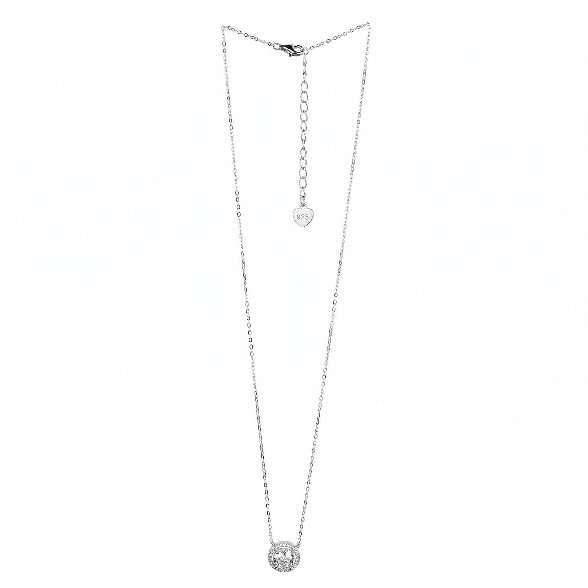 Silver Halo Classic Solitaire Pendant