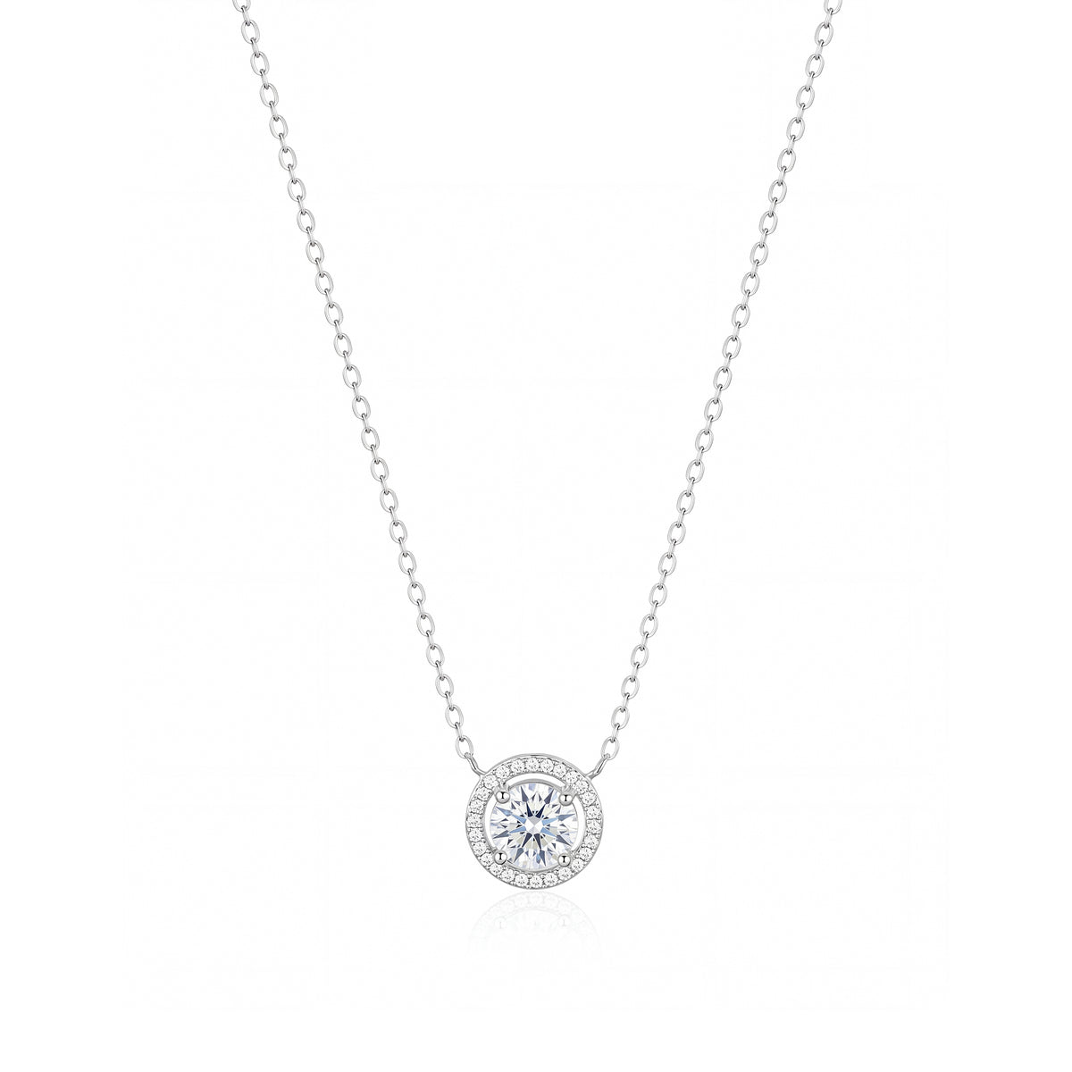 Silver Halo Classic Solitaire Pendant