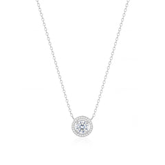 Silver Halo Classic Solitaire Pendant