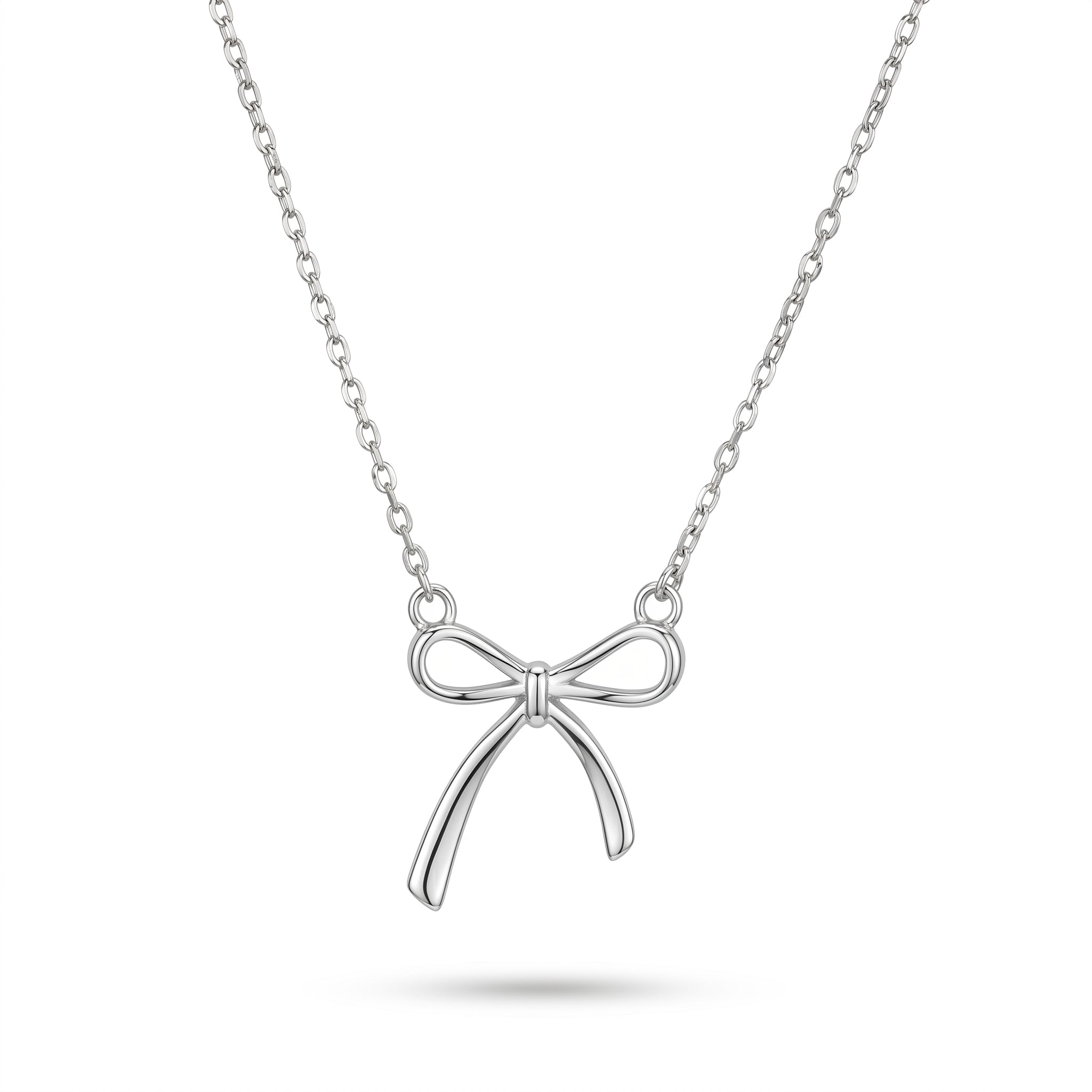 Silver Knot Bow Necklace