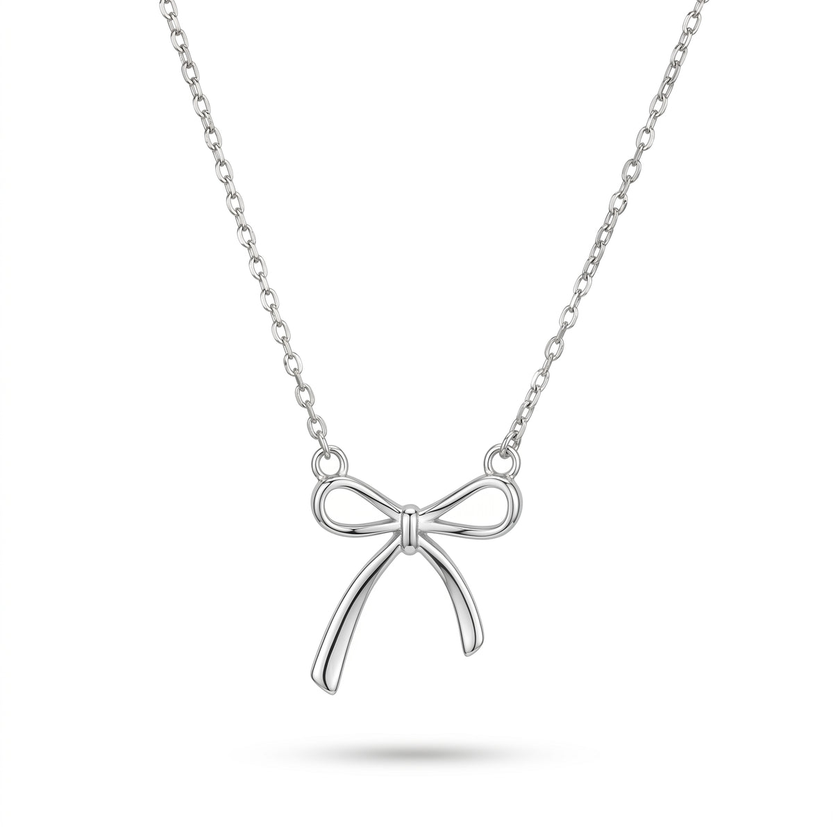 Silver Knot Bow Necklace