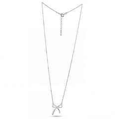 Silver Knot Bow Necklace