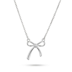 Silver Knot Bow Necklace