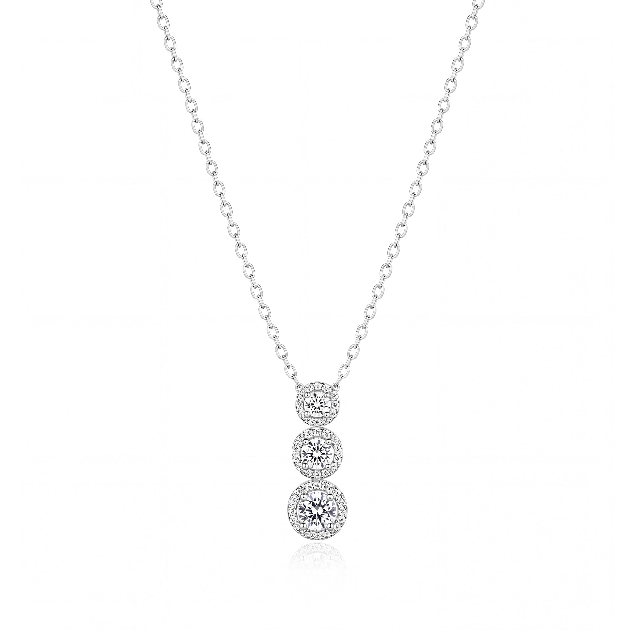 Silver Trinity Halo Pendant