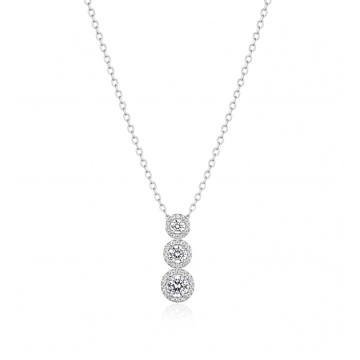 Silver Trinity Halo Pendant