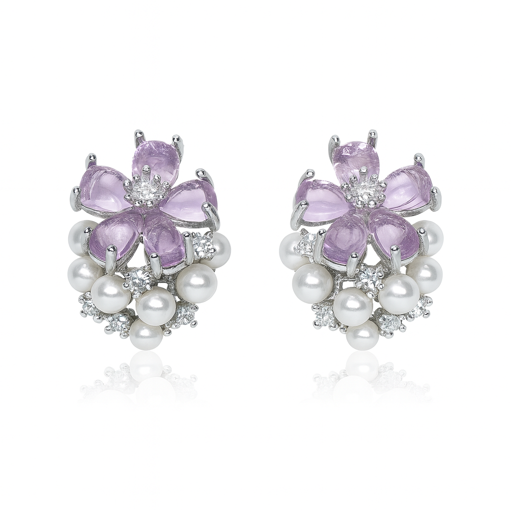 Silver Enchanting Lavender Pendant Set