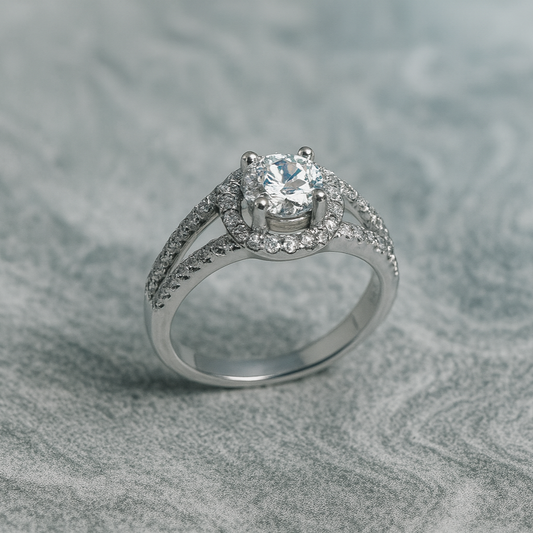 Silver Sparkling Solitaire Ring