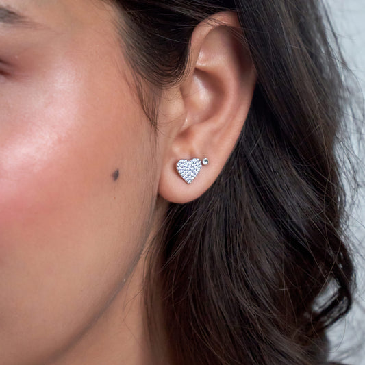 Silver Celestial Heart Double Layer Set