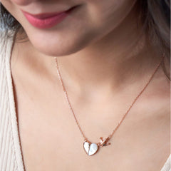 Rose Gold Royal Heart & Crown Pendant