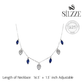 Silver Deep Blue Marquise & Teardrop Dangle Necklace for her
