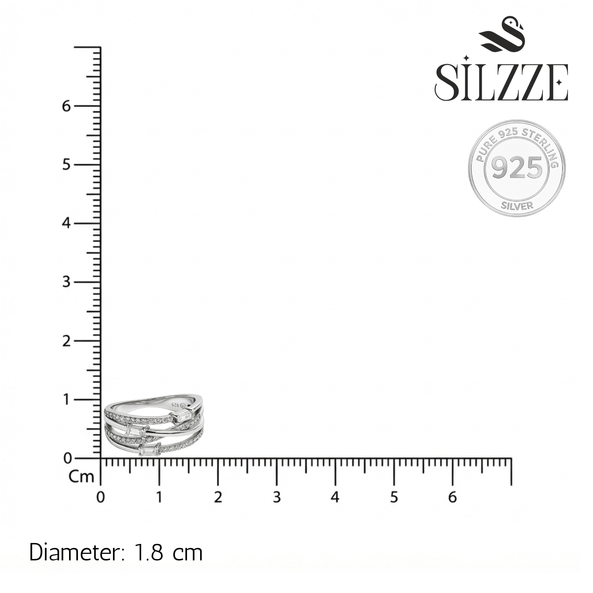 Silver Halo Baguette Ring