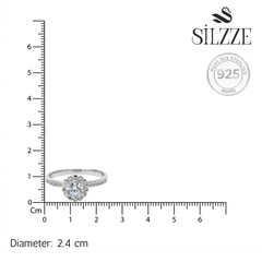 Silver Solitaire Crown Ring