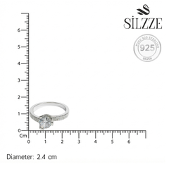 Silver Precious Round Ring