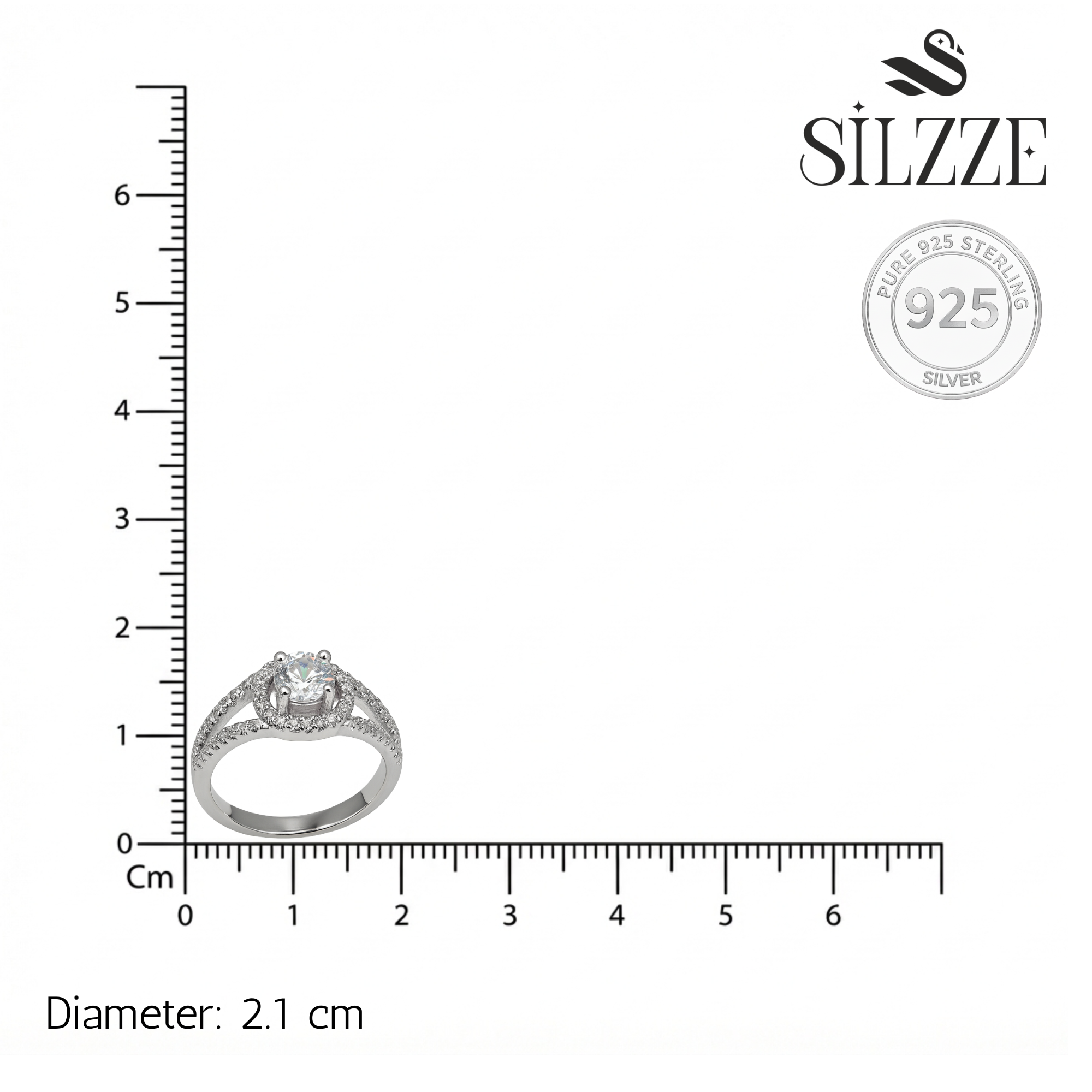Silver Sparkling Solitaire Ring