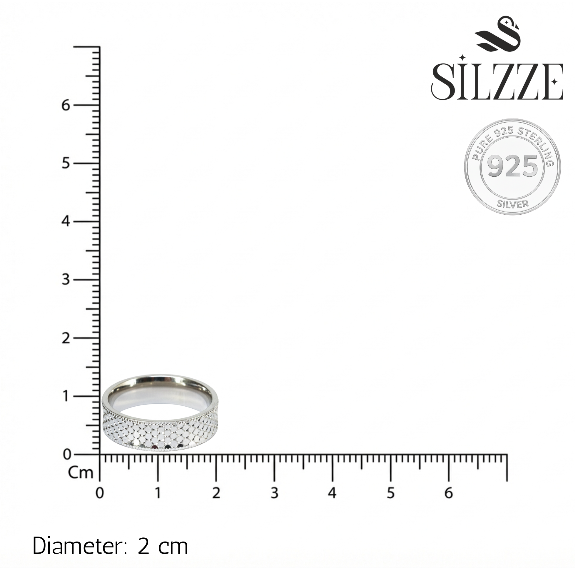 Silver Honeycomb Texture Ring For Her