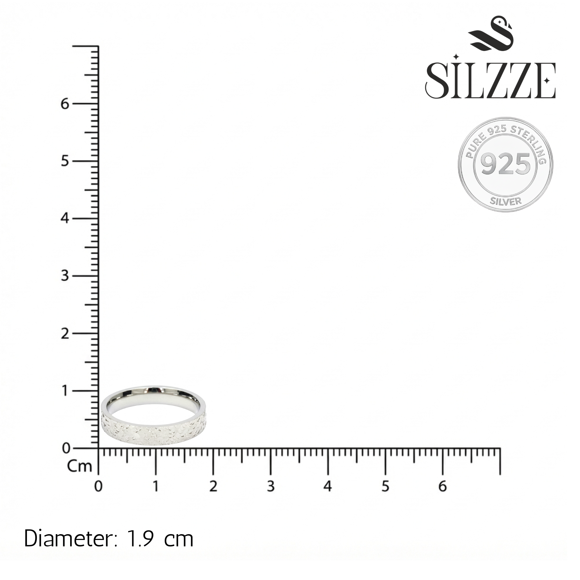 Silver Hammered Texture Daisy Band For Her
