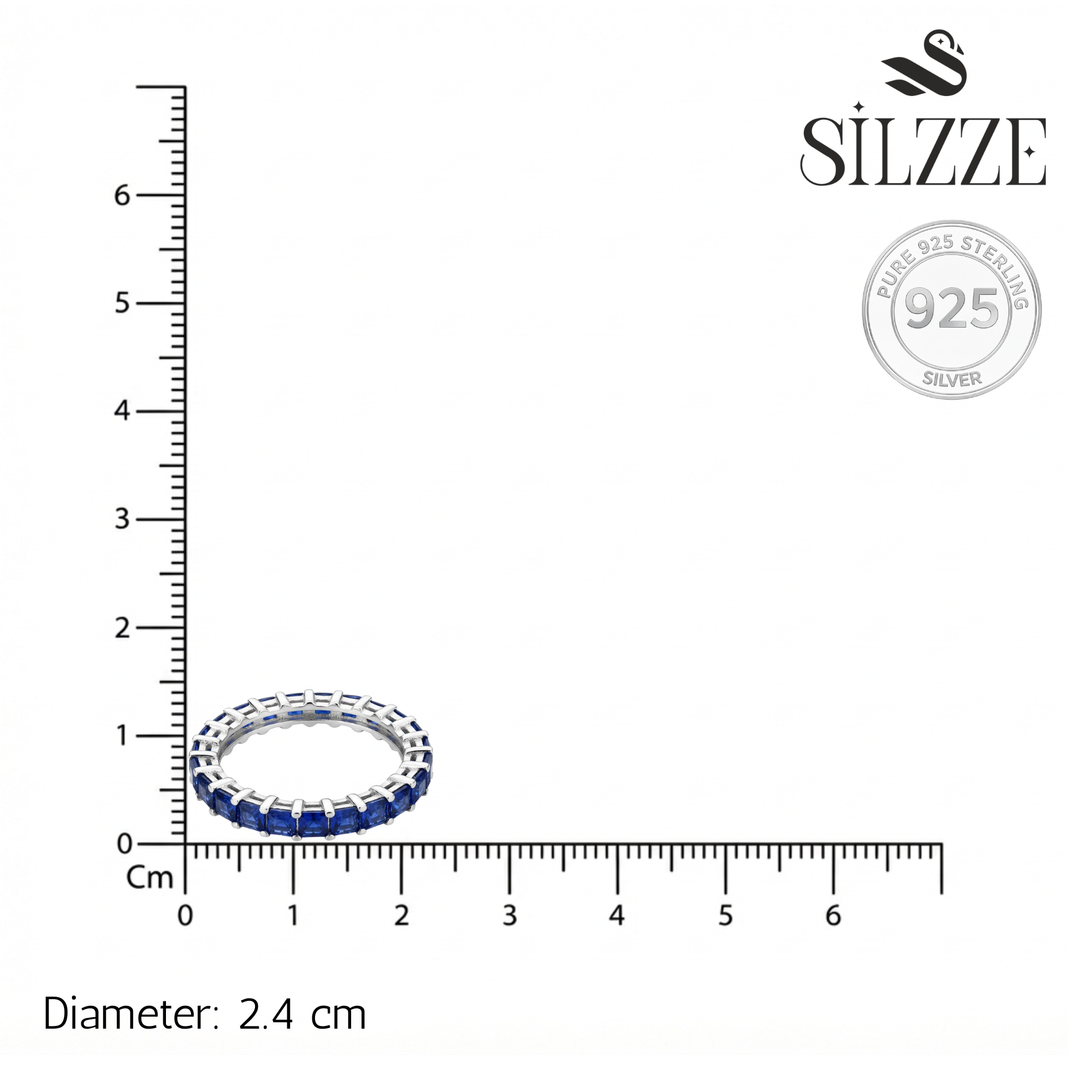 Silver Blue Crimson & Crystal Statement Band For Her