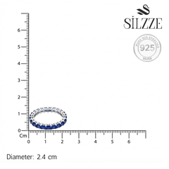 Silver Blue Crimson & Crystal Statement Band For Her