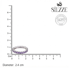 Silver Elegant violet Eternity Band for her