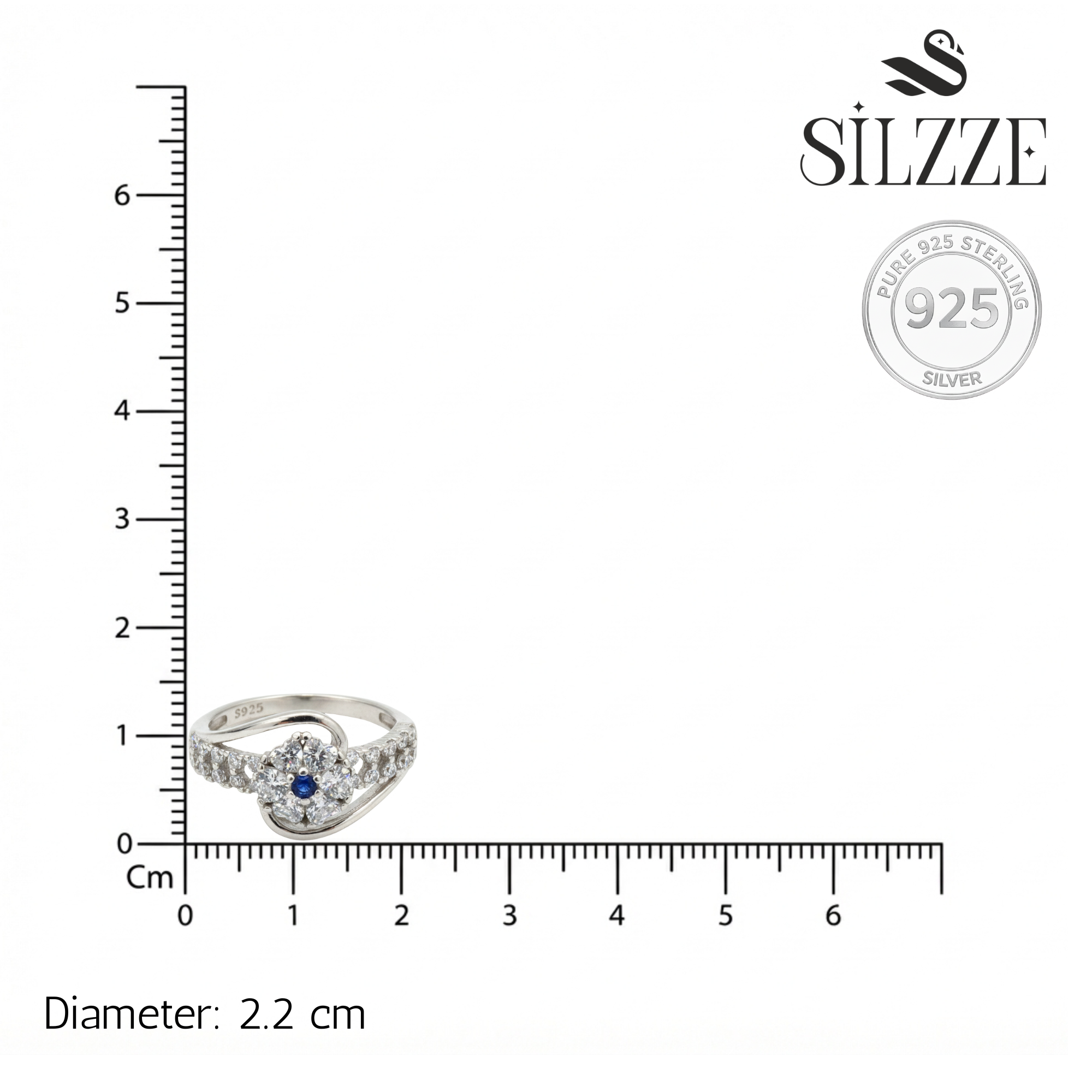 Blue Daisy Bloom Statement Ring