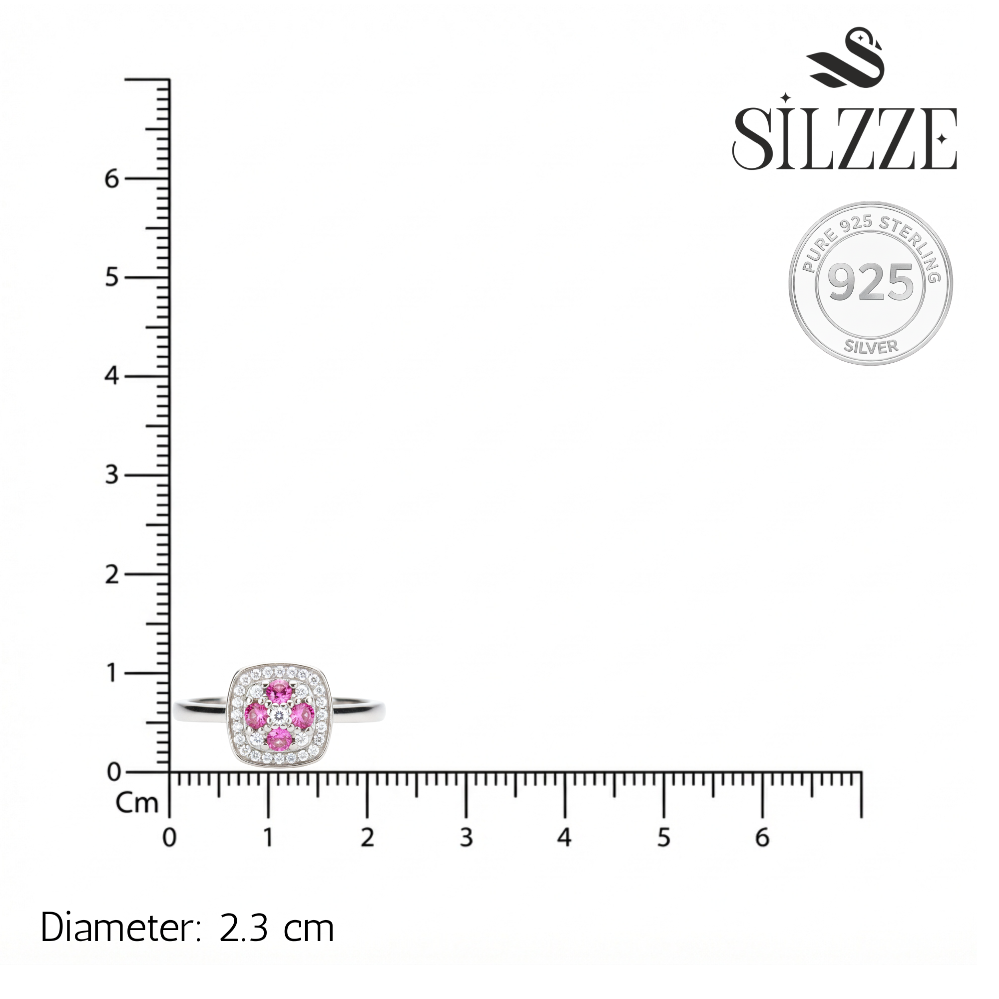 Silver Wild Rose Baguette Halo Ring For Her
