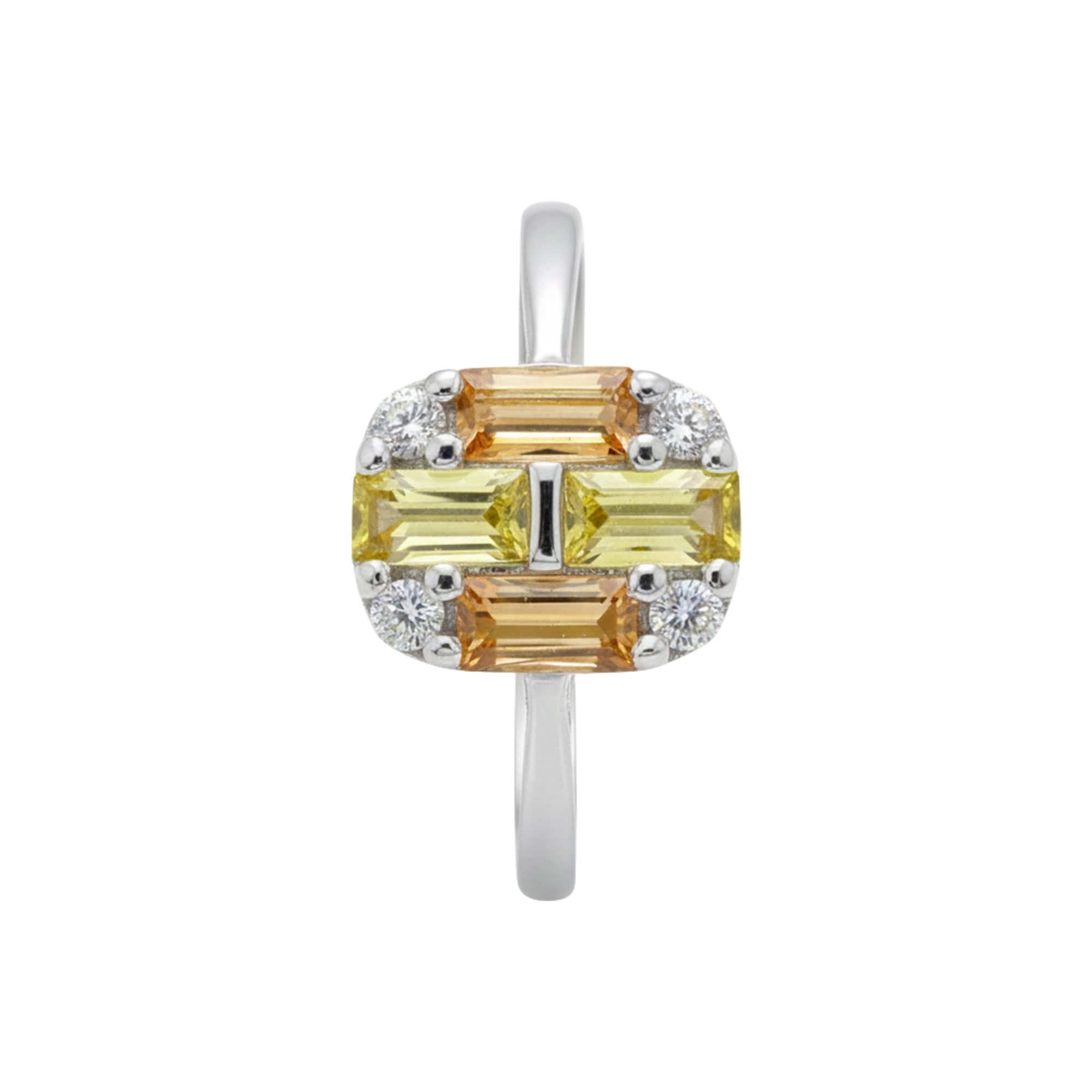 Silver Sun Kissed Geometric Deco Ring For Her