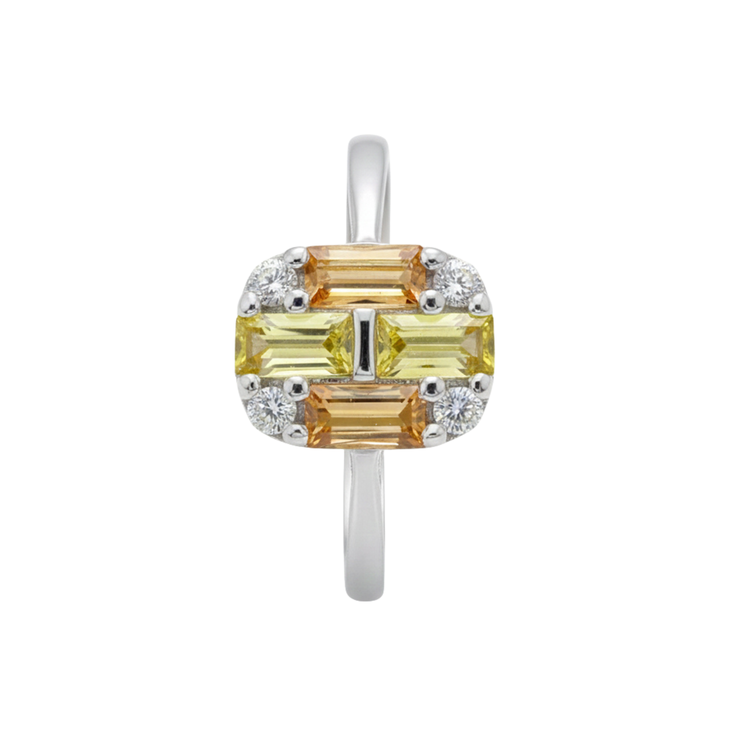 Silver Sun Kissed Geometric Deco Ring For Her