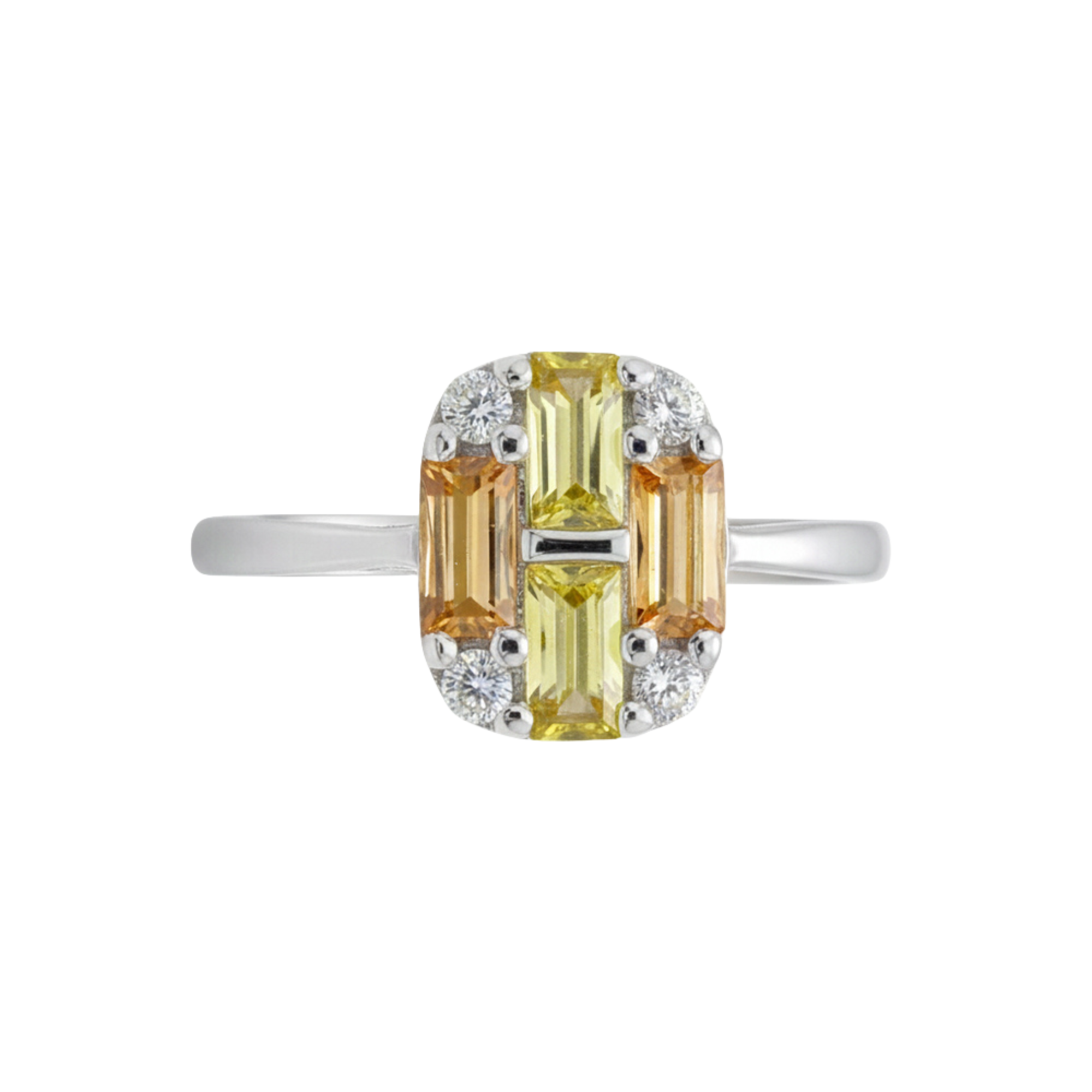 Silver Sun Kissed Geometric Deco Ring For Her