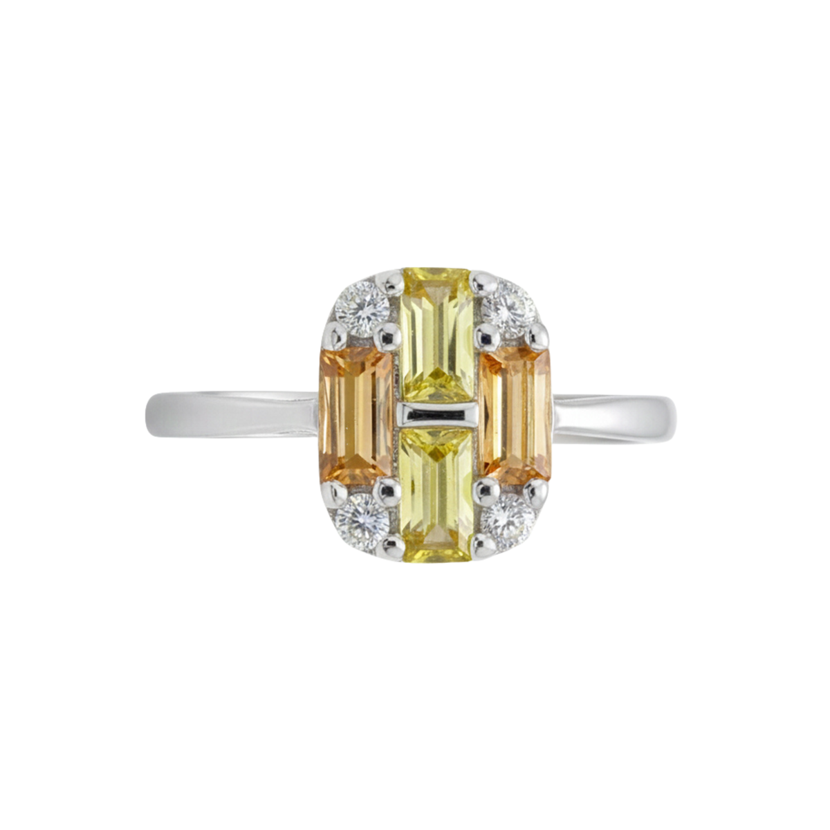 Silver Sun Kissed Geometric Deco Ring For Her