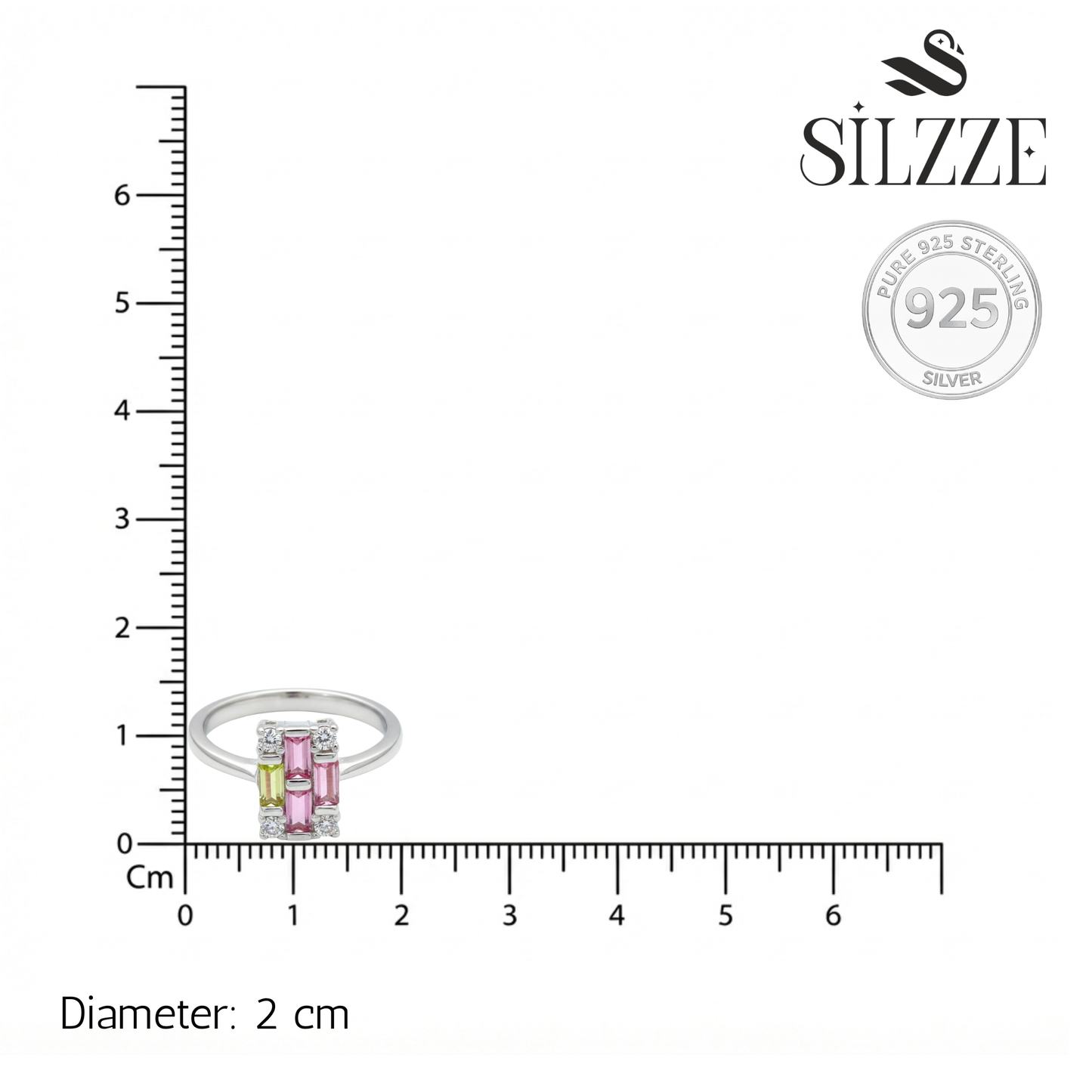 Silver Radiant Geometric Cluster Ring For Her