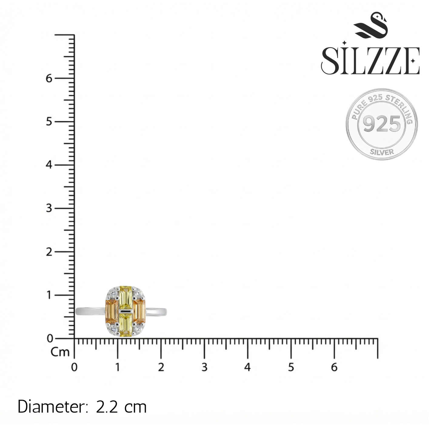 Silver Sun Kissed Geometric Deco Ring For Her