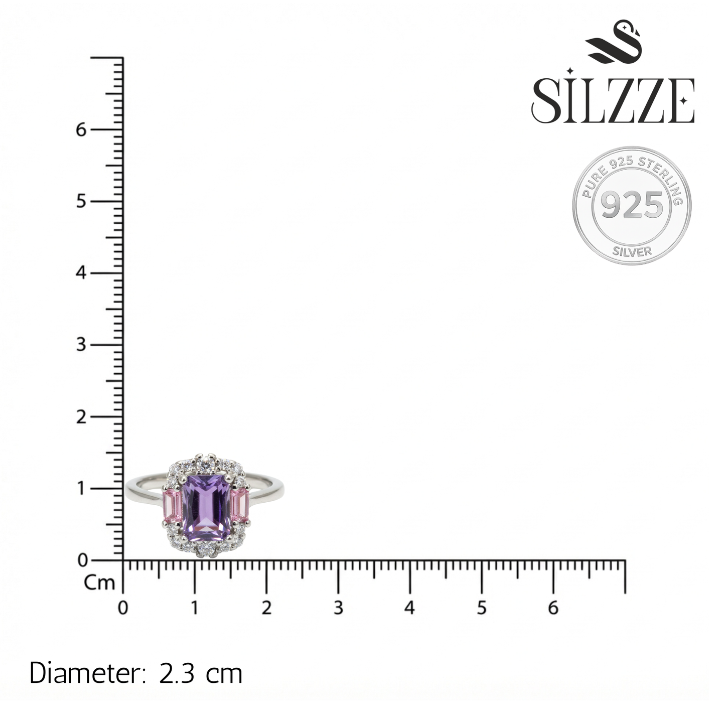 Silver Royal Orchid Halo Cocktail Ring For Her