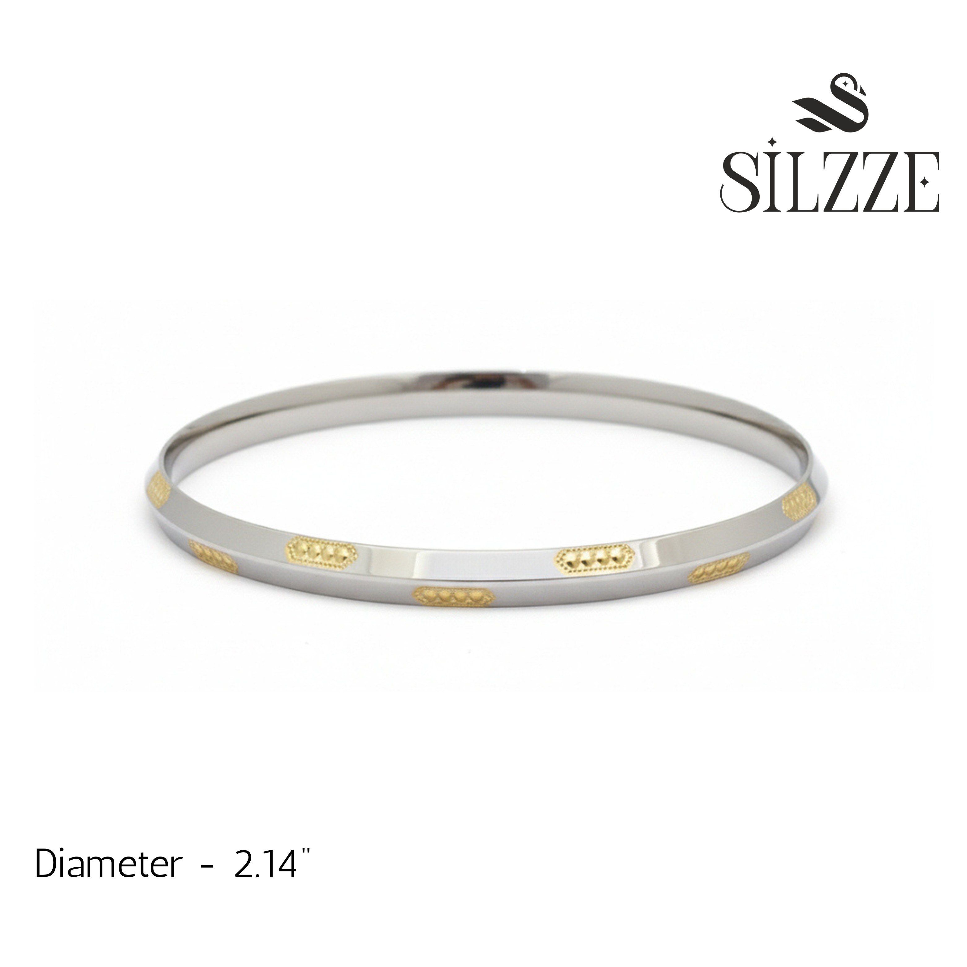 Silver Premium Gold polish Designer Unisex kada (bracelet)