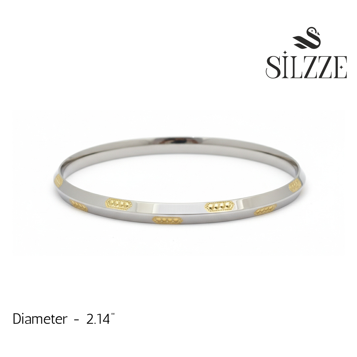 Silver Premium Gold polish Designer Unisex kada (bracelet)