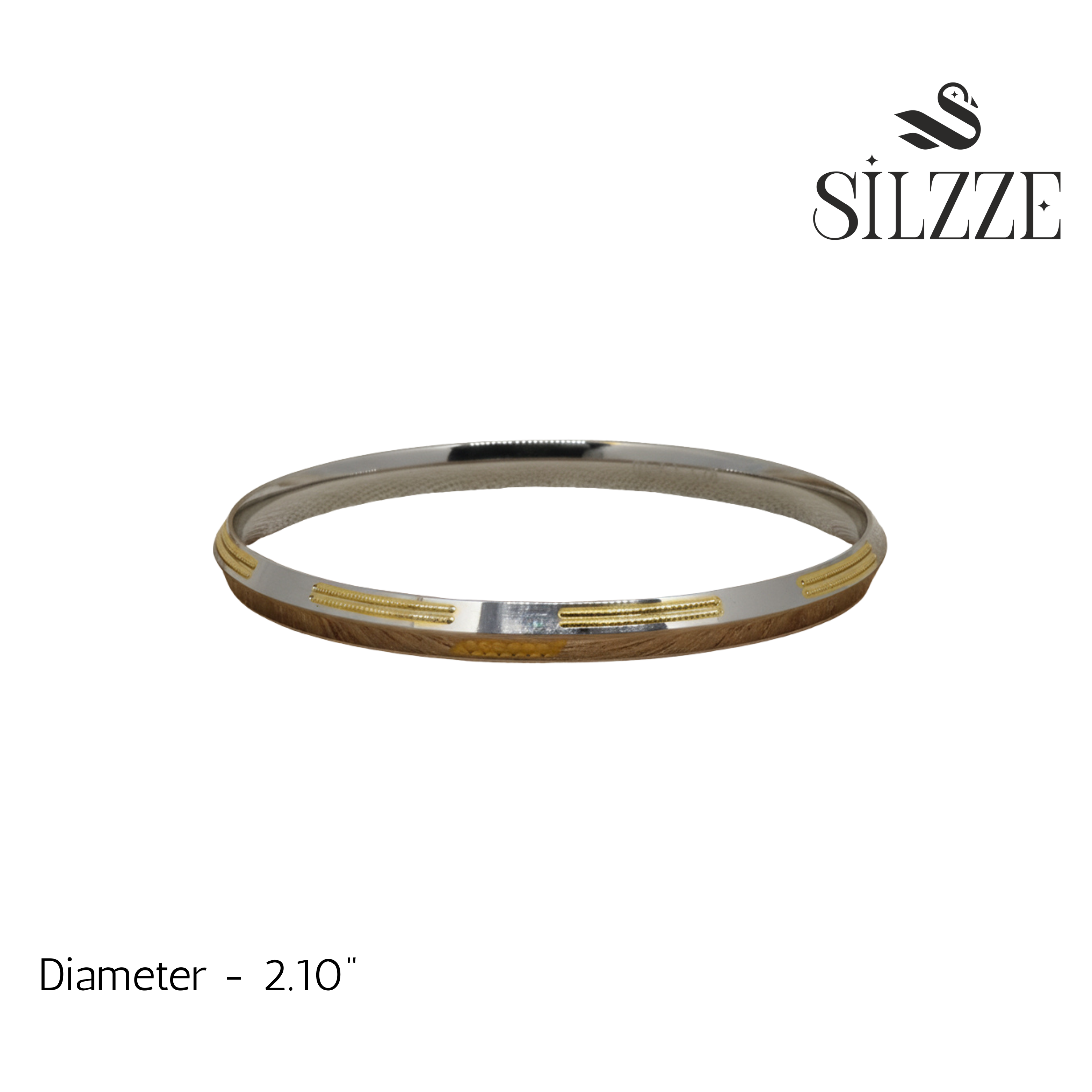 Silver Elegant Classic Gold Mens Bracelet (kada) for him