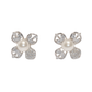 Silver Pearl with Floral Design Earrings
