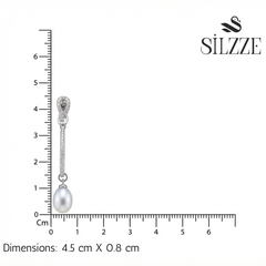 Silver Knot Pearl drop hanging Earrings