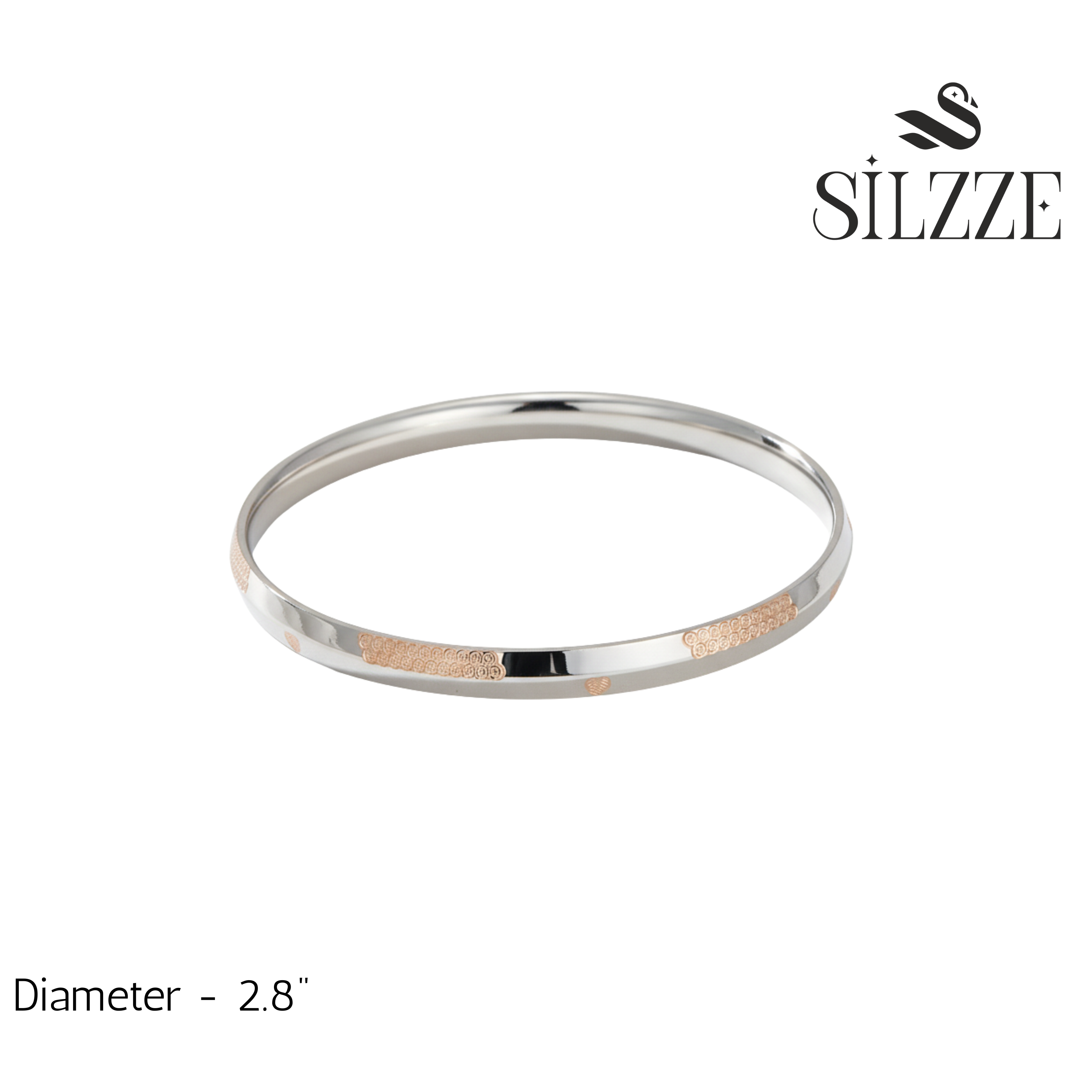 Silver Two Tone Kada Bracelet For Him