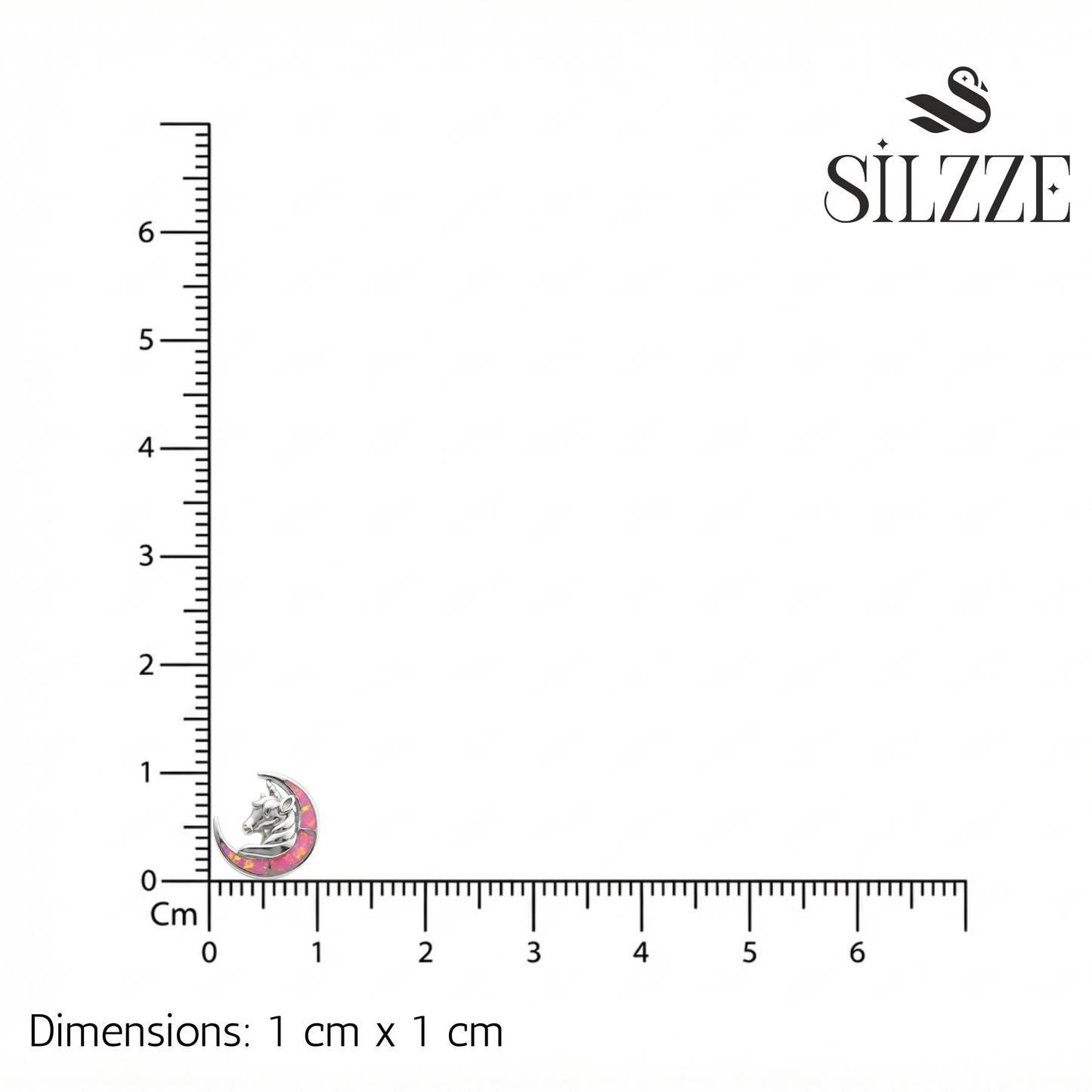 Silver Pink Paradise Unicorn Studs Earrings