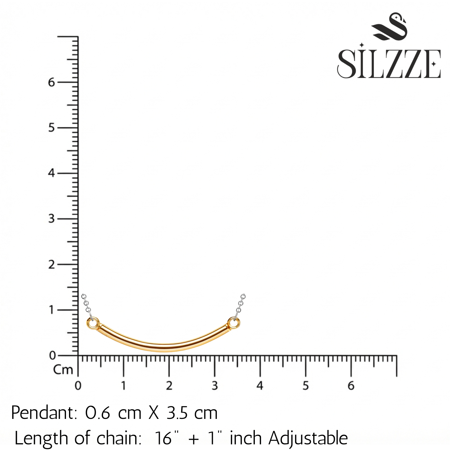 Silver Golden Arc Chain pendant