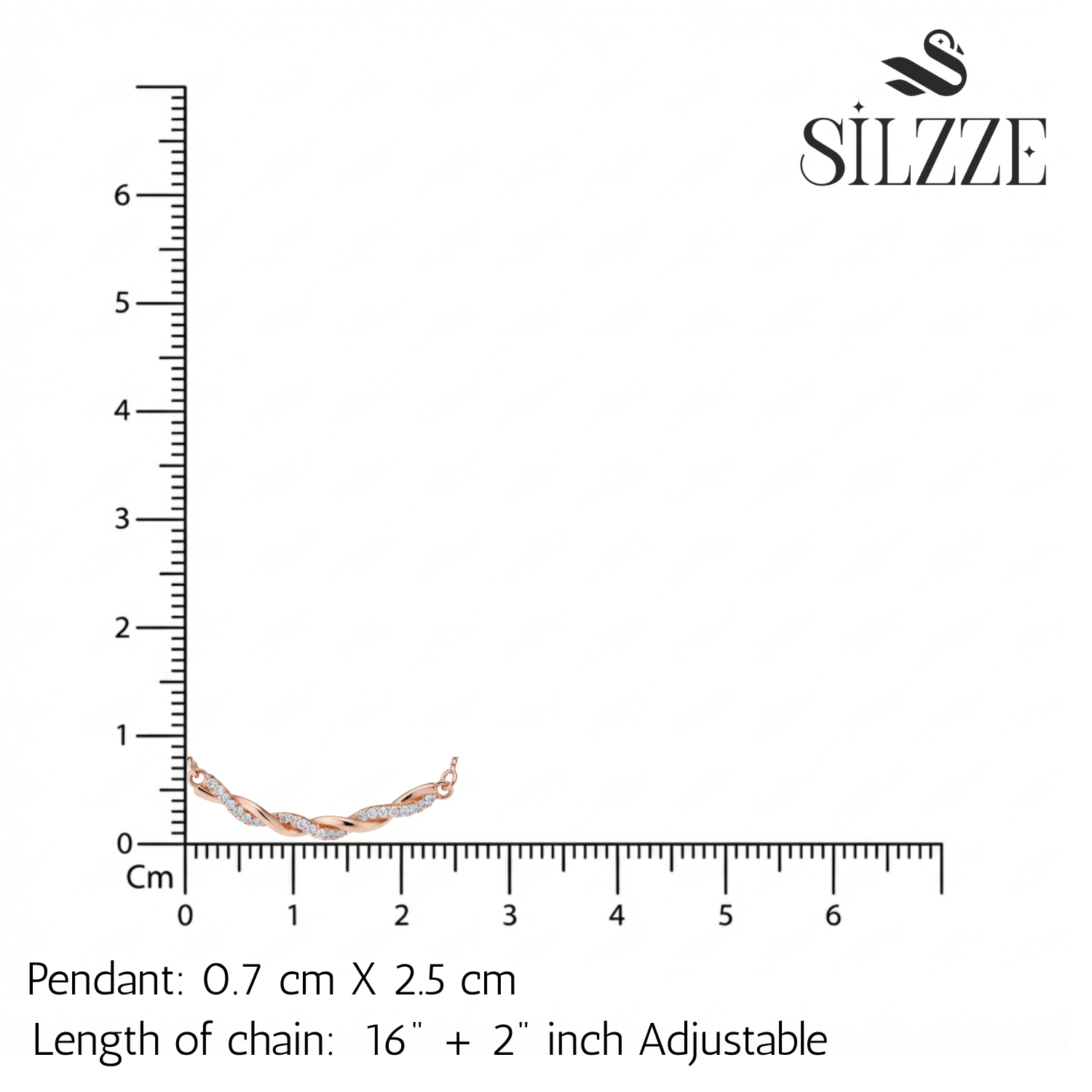 Rose Gold Twisted Zircons Pendant