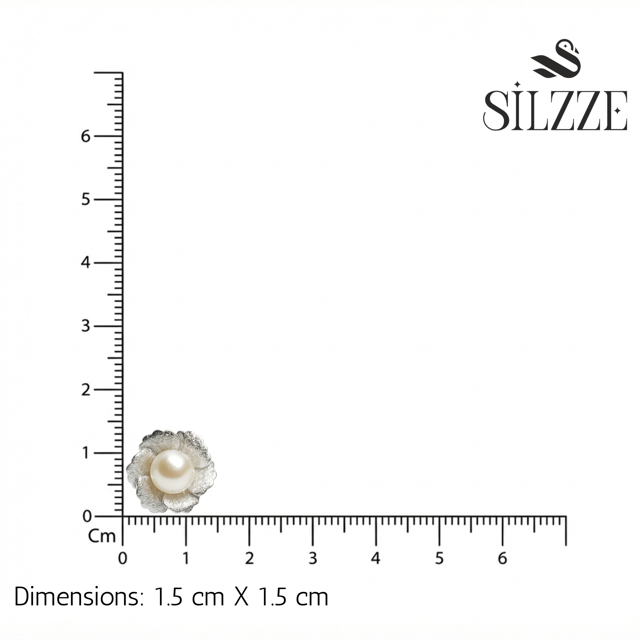 Silver Pearl Elegant Flower Studs earrings