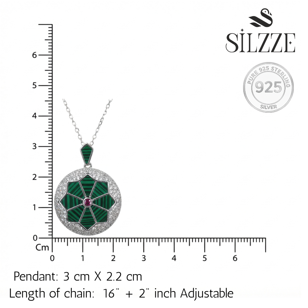 Silver Green Sparkle Pendant