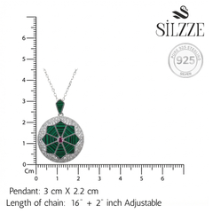 Silver Green Sparkle Pendant