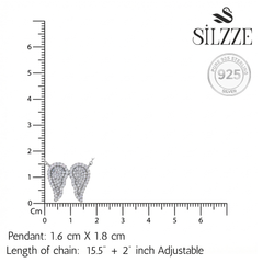 Silver Sparkling guardian angel wings chain pendant for her