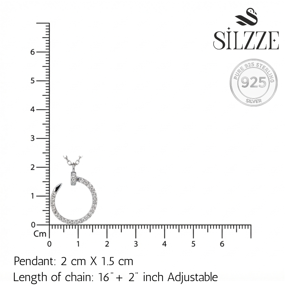 Silver Nail Hook Chain pendant For her