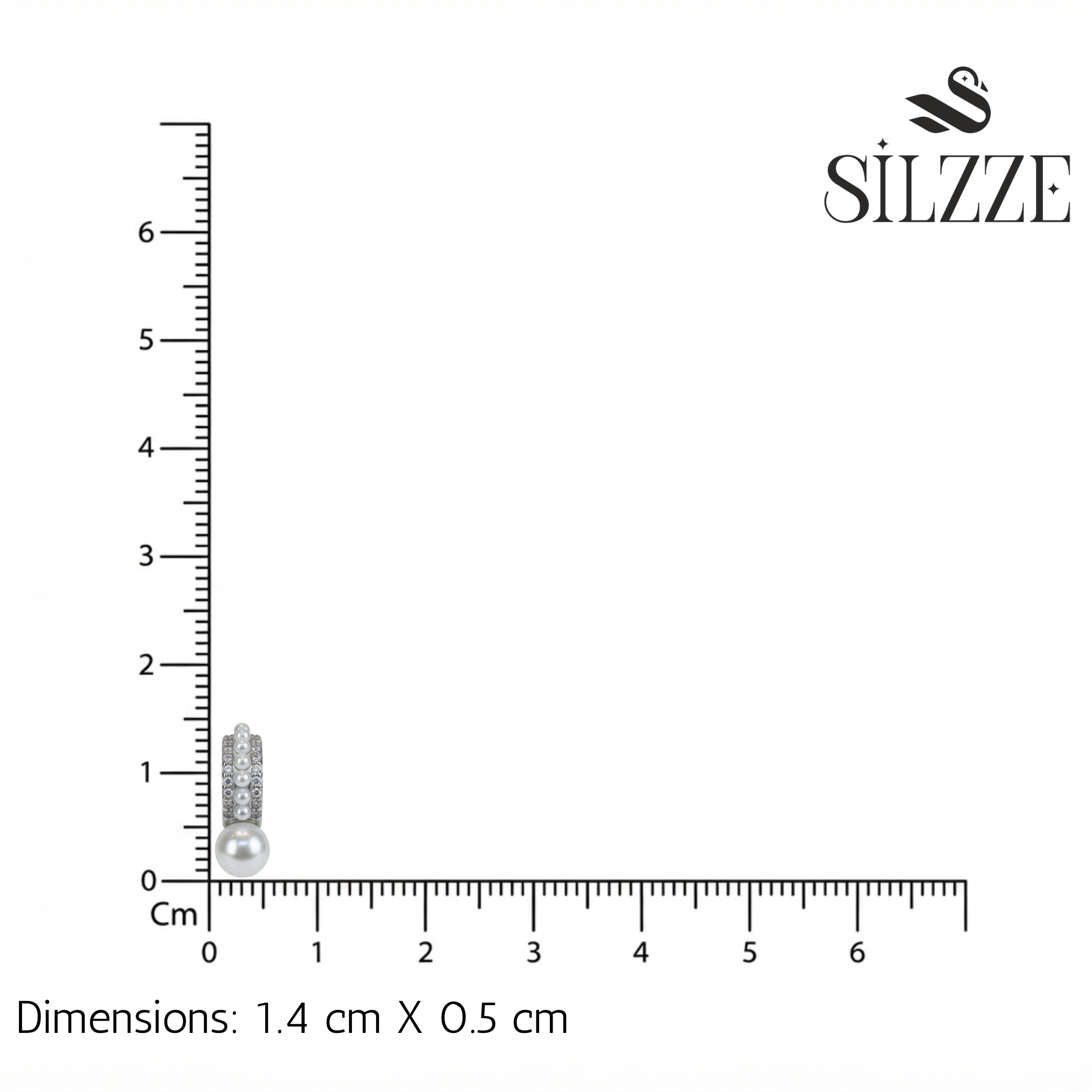 Silver Pearl studs Half Bali Earrings