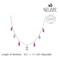Silver Hot Pink Marquise Dangle Necklace