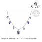 Silver Amethyst Hued Dangle Necklace