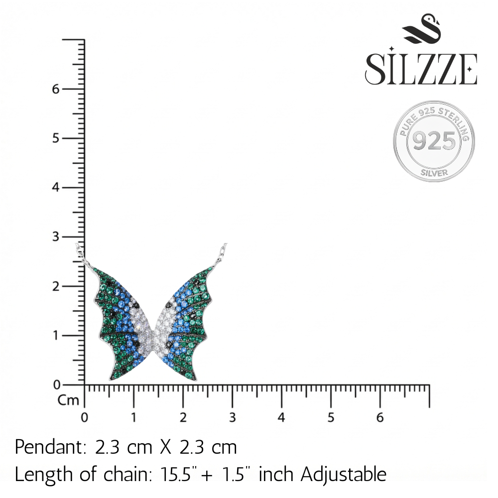 Silver Enchanted Butterfly Wing Necklace